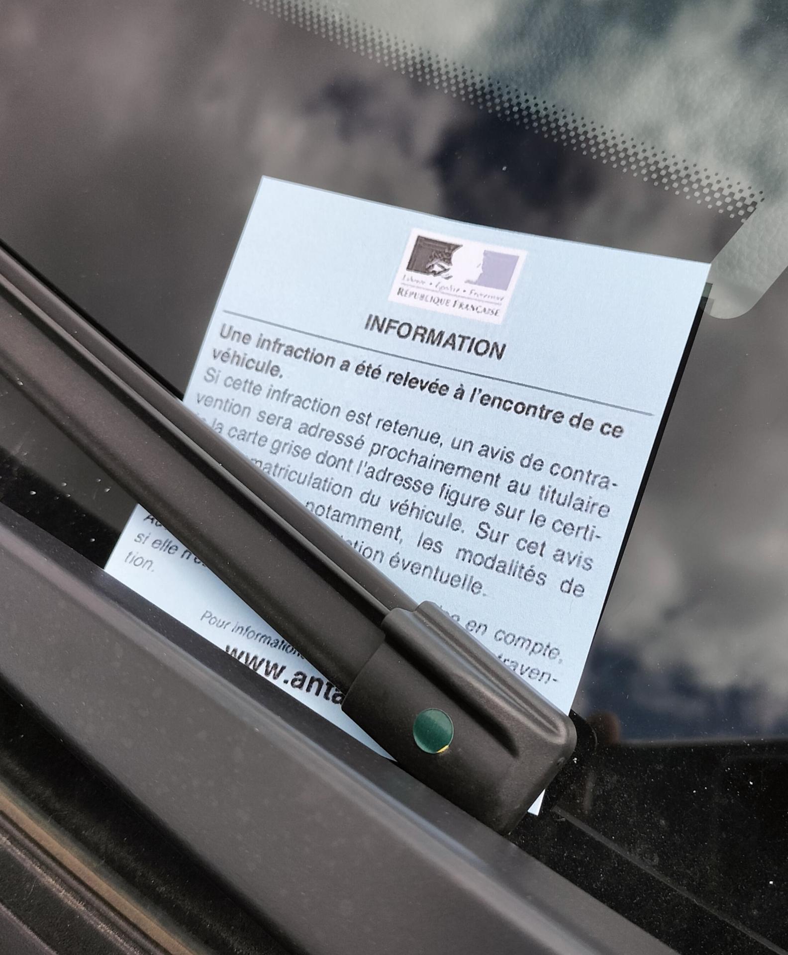 Avis de contravention